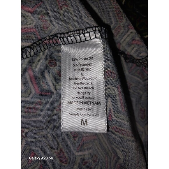 Lularoe Carly Medium Green Red Kaleidoscope Print Dress - Picture 6 of 7